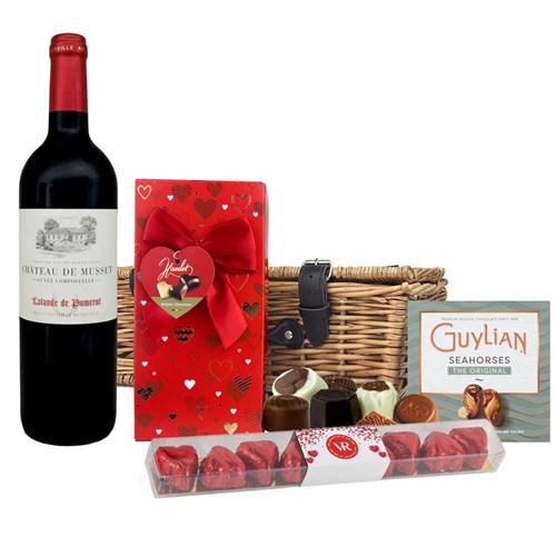 Chateau Musset Bordeaux - Lalande Pomerol 75cl Red Wine And Chocolate Love You Hamper